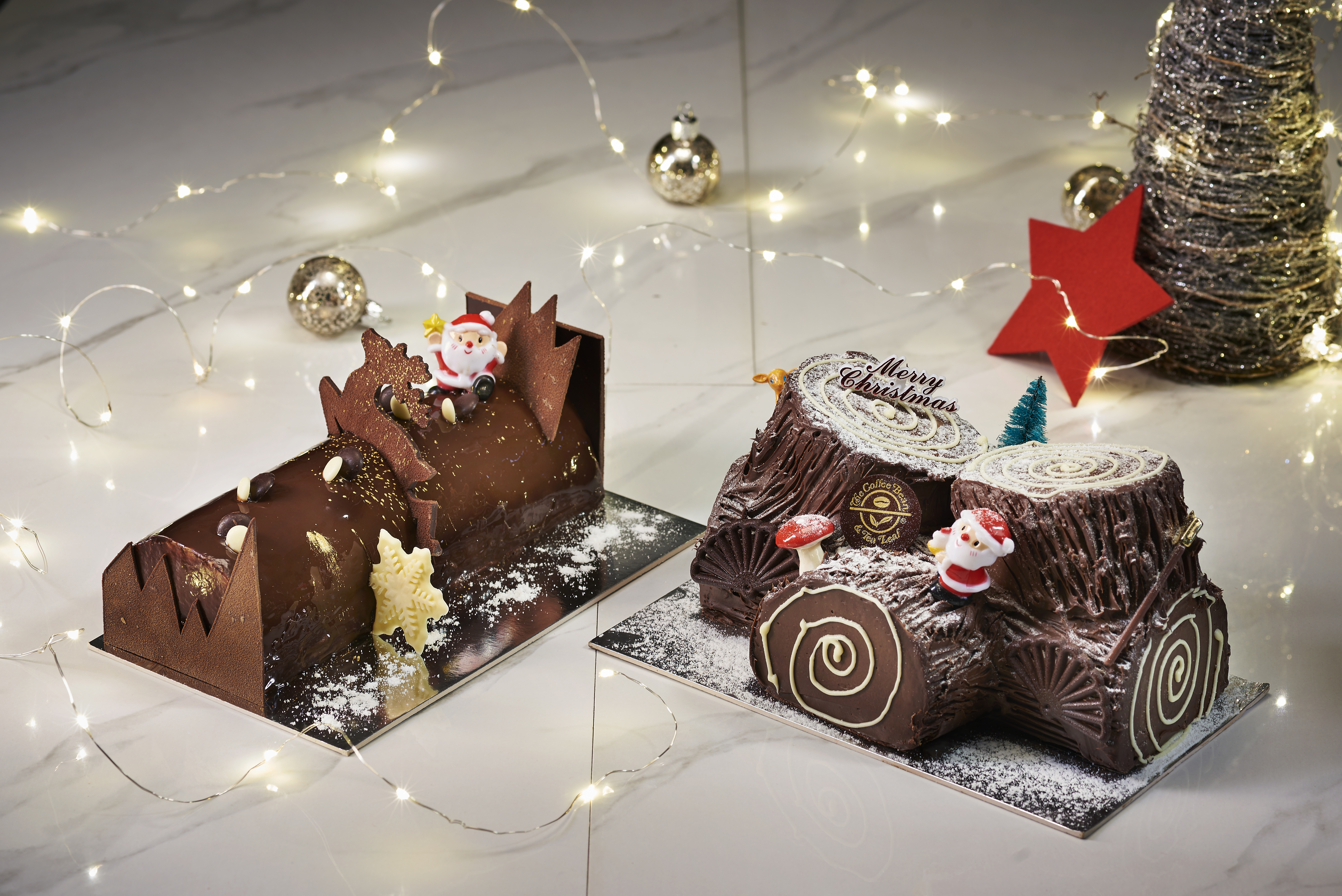 The Coffee Bean & Tea Leaf Sparkling Valencia Log & Classic Holiday Log.